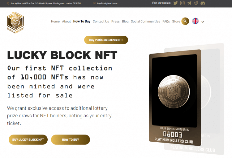الموقع الرسمي NFT Lucky Block